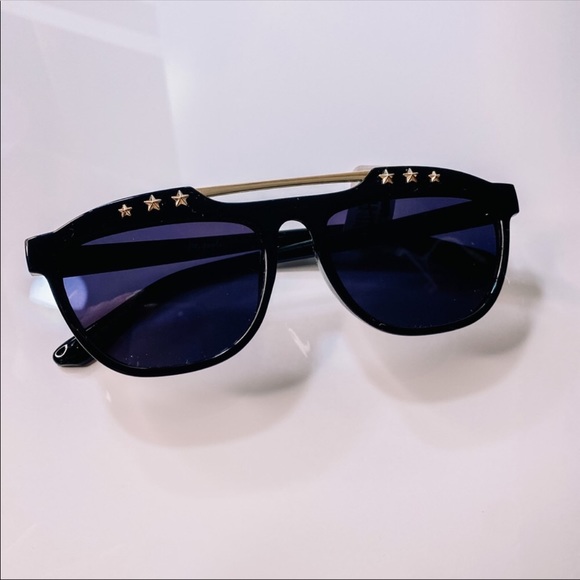 Free People Stella Gold Star Black Sunglasses - Picture 2 of 5